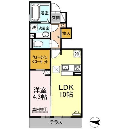 山立窪 徒歩1分 1階の物件間取画像